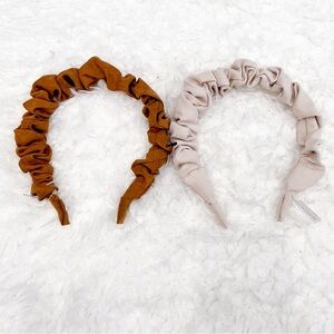 new set of 2 anthropologie ruffled headbands